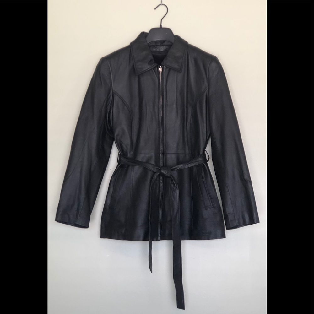 Ladies Black Leather Coat/Jacket